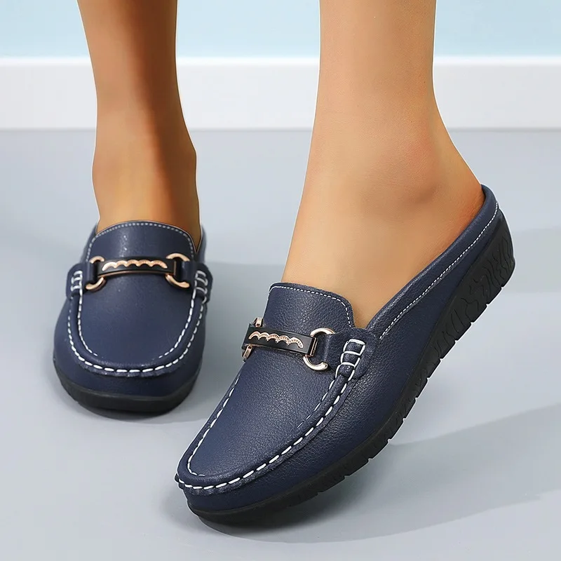 

2026 new loafers, mom shoes, women's single shoes, slip-ons, lightweight, non-slip wedge heels, casual moccasins for women