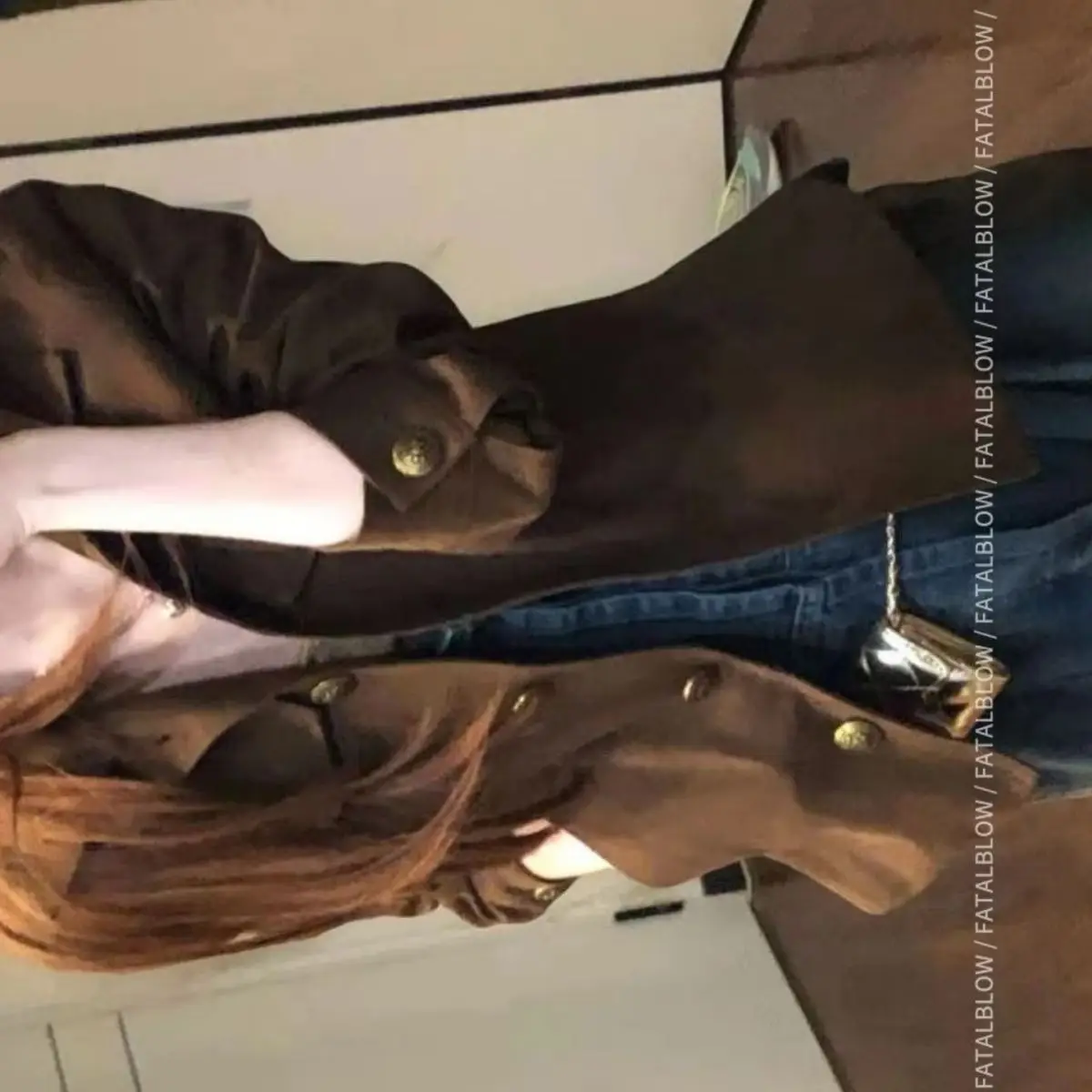 Hong Kong Style Classic 2026 Autumn New Retro Style Cool Pull Design Brown Coat lapel Tooling Style Jacket