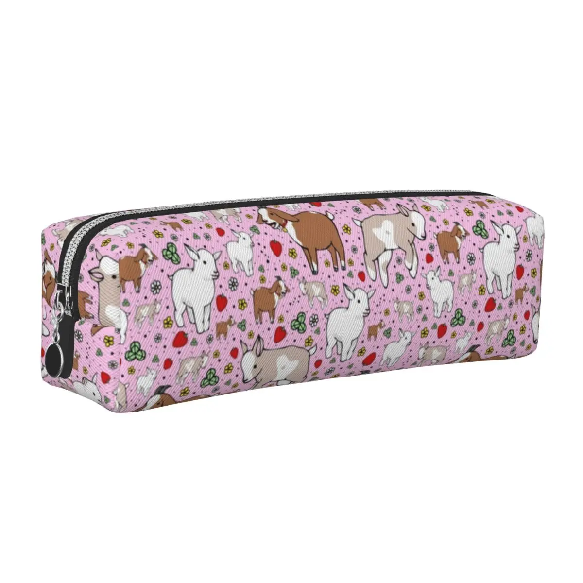 

Милые цветочные козы розового цвета, пеналы с животными, ручка для студентов, сумки большой емкости, школьные канцелярские принадлежности на молнии для студентов