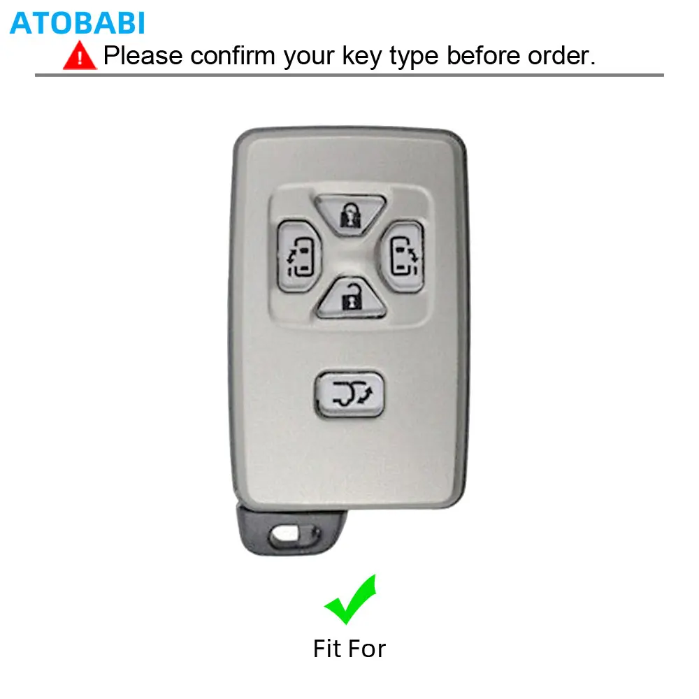 Chiave Dell\'automobile di cuoio Della Copertura Per Toyota Estima Alphard Vellfire Previa 2010-2015 5 Bottoni Portachiavi Smart Remote Fob
