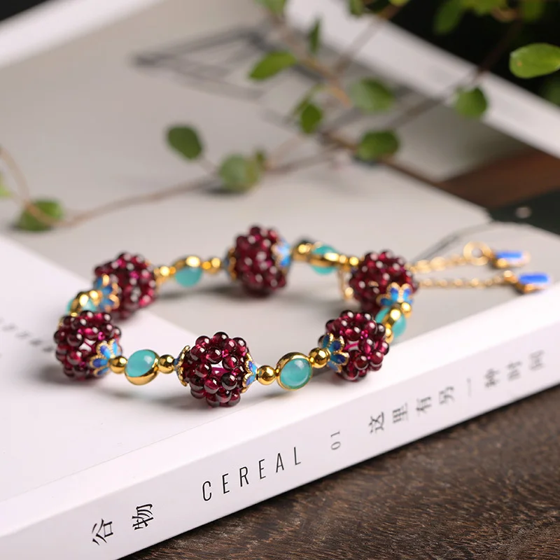 Hot Selling Natural Hand-carved Jade Garnet Bracelet Accessories Fashion Jewelry Bangles Men Women Lucky Gifts