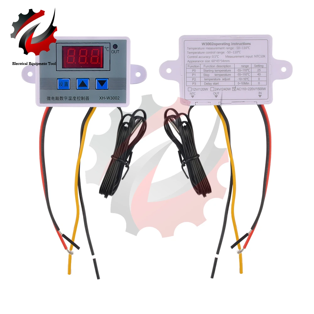 XH-W3002 AC110V-220V DC12V/24V Temperature Controller LED Digital Control Thermostat Microcomputer Switch Thermoregulator Sensor