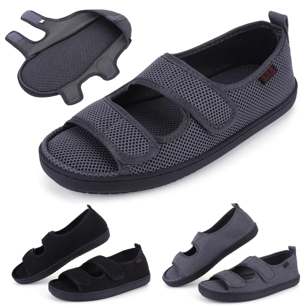 

Diabetic Sandals Anti-Slip Comfortable Walking Shoes Adjustable Hook & Loop for Elderly Swelling Sensitive Feet