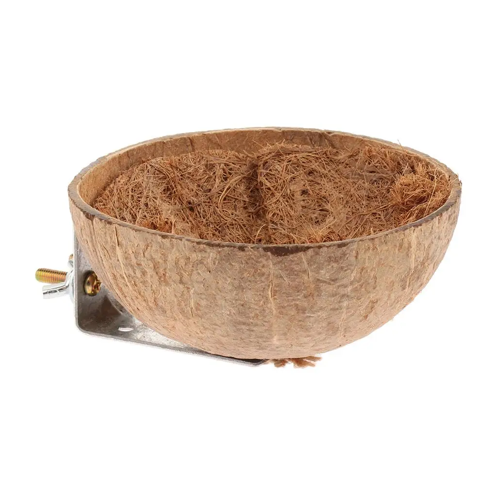 Friendly Coconut Shells Parrot Nest House Cage for Birds Parakeet Parrots Nest Decoration