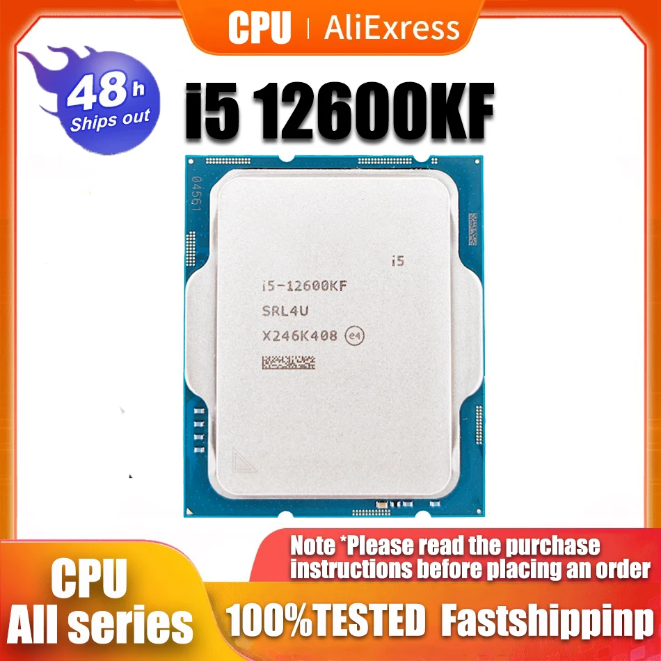 NEW  Core i5 12600KF 3.4GHz Ten-Core Sixteen-Thread CPU Processor 10NM L3=20M 125W LGA 1700 No cooler