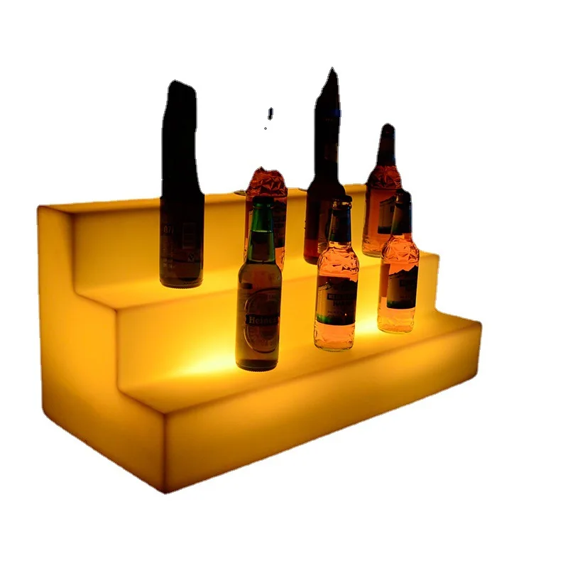 LED-Leuchtdisplay Weinregal Cocktail-Display Leuchtender Champagner-Rotwein dreischichtig