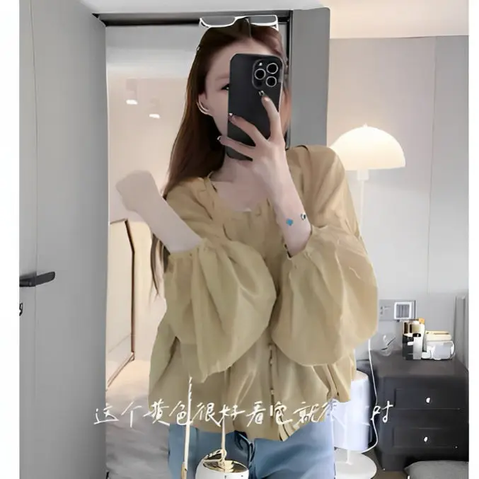 2024 Spring New Fashion Design Pink Shirt Women\'s Chiffon Single Breasted Long Sleeved Top