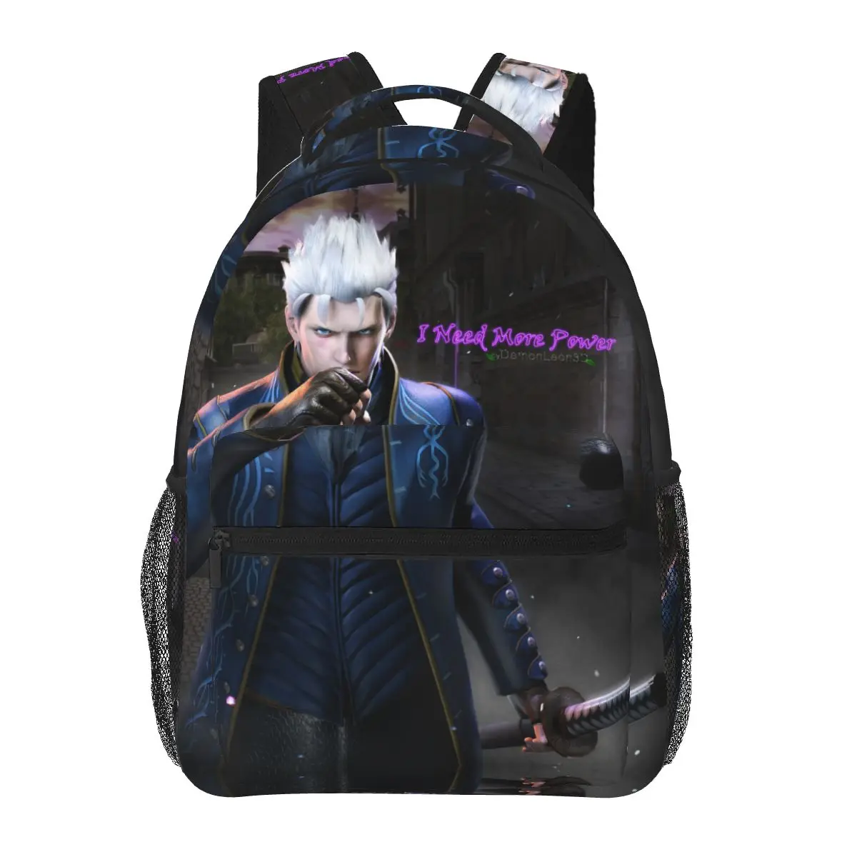 حقائب ظهر Vergil From The Devil May Cry Series للأولاد والبنات حقيبة كتب للأطفال حقائب مدرسية حقيبة كتف للسفر بسعة كبيرة