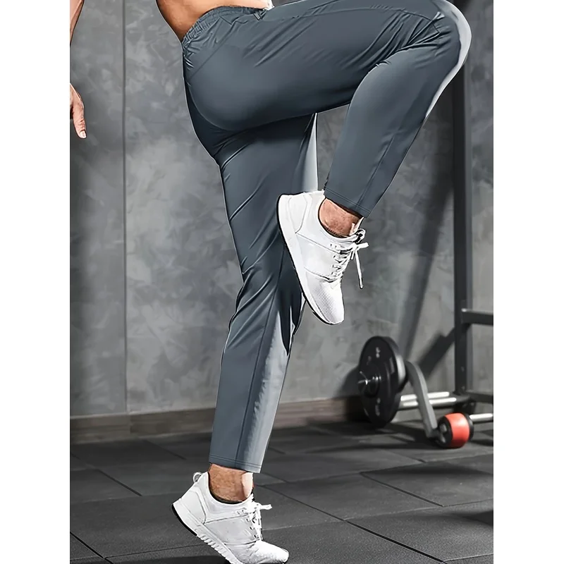 Men's Fitness Pants Zipper Pocket Stretch Sports Pants Fashion Man Jogging Fishing Hiking Gift Baggy Football Sweatpants Joggers