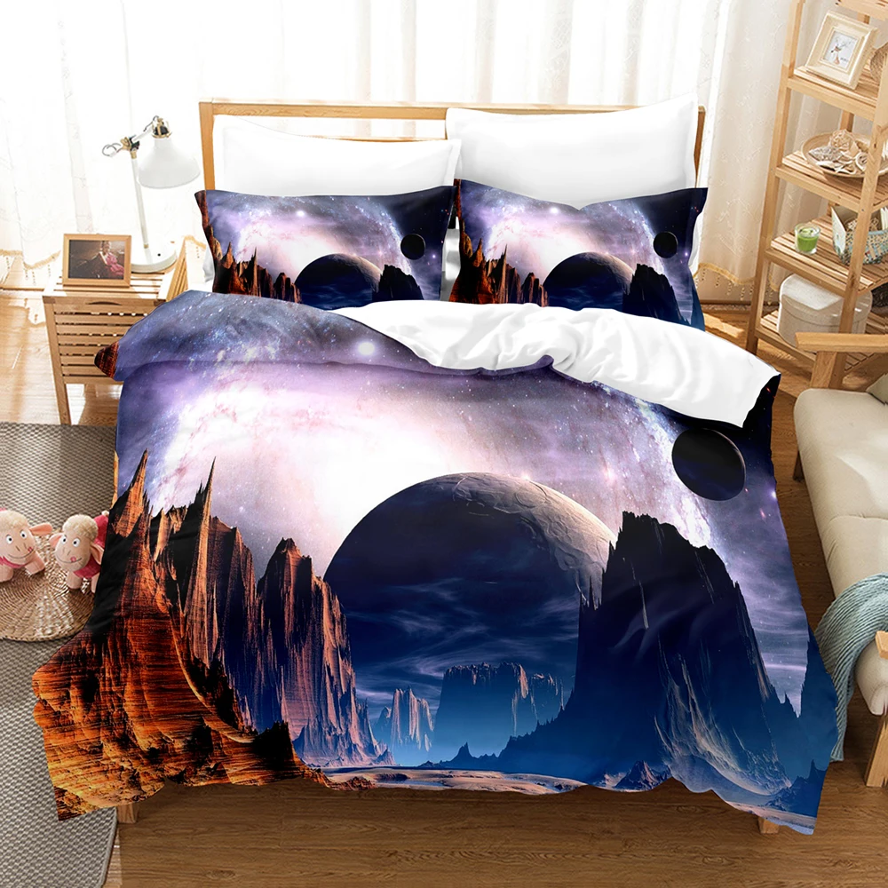 

Universe Bedding Set Single Twin Full Queen King Size Starry sky Bed Set Aldult Kid Bedroom Duvetcover Sets 3D Print 031