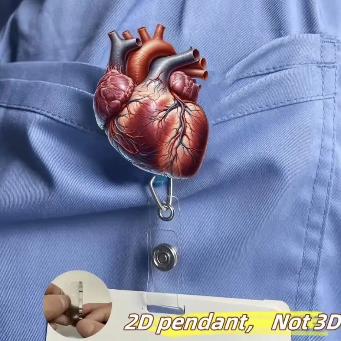 1 pièce de bobine de badge d'infirmière rétractable en acrylique 2D avec pince crocodile et rotation à 360 degrés, conception de personnage médical mignon, adaptée aux étudiants en soins infirmiers, Rns, Lpns, médecins – Porte-badge d'identification durable, facile à assembler