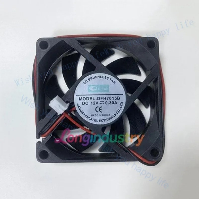 

V+ для 1 шт. Новый вентилятор охлаждения CD-FAN DFH7015B 7015 DC12V 0.30A 7CM 2Pin