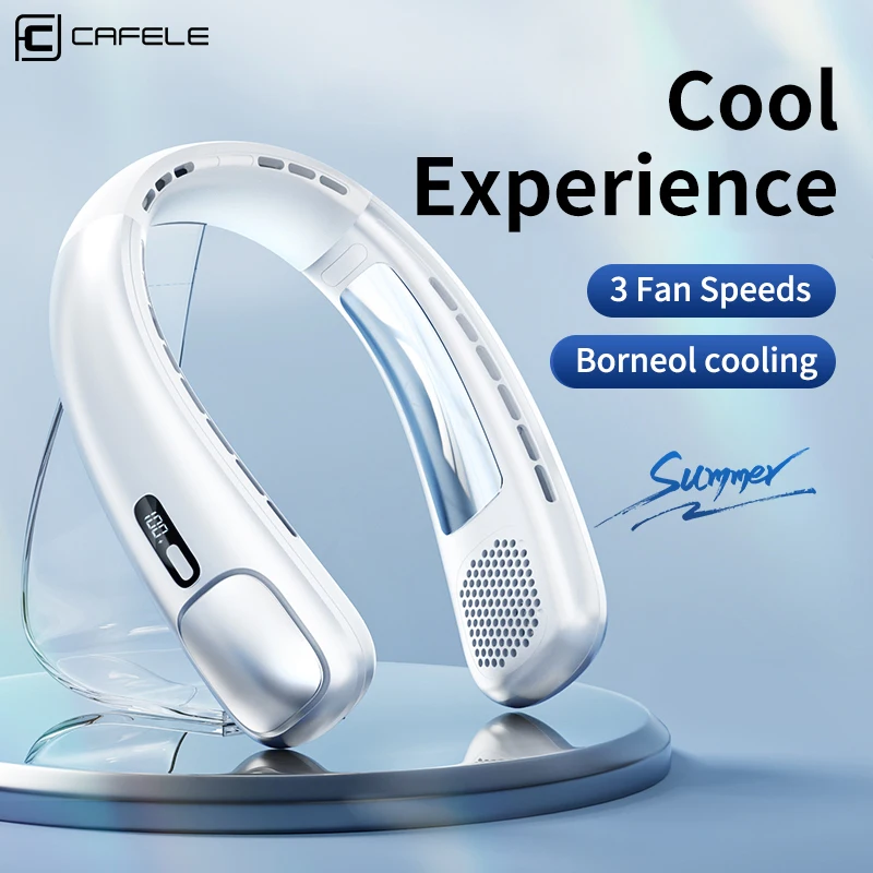 

3-скоростной портативный шейный вентилятор, 2000 мАч, перезаряжаемая батарея, персональный безлопастной вентилятор без помощи рук для работы, прогулок, путешествий, улицы, в помещении