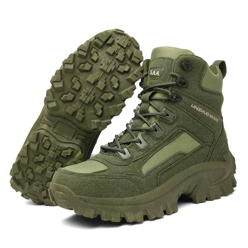 Outdoor Desert Army Boots Men Hiking Camping Shoes Autumn/Winter Training Boots High Top Men's Sneakers