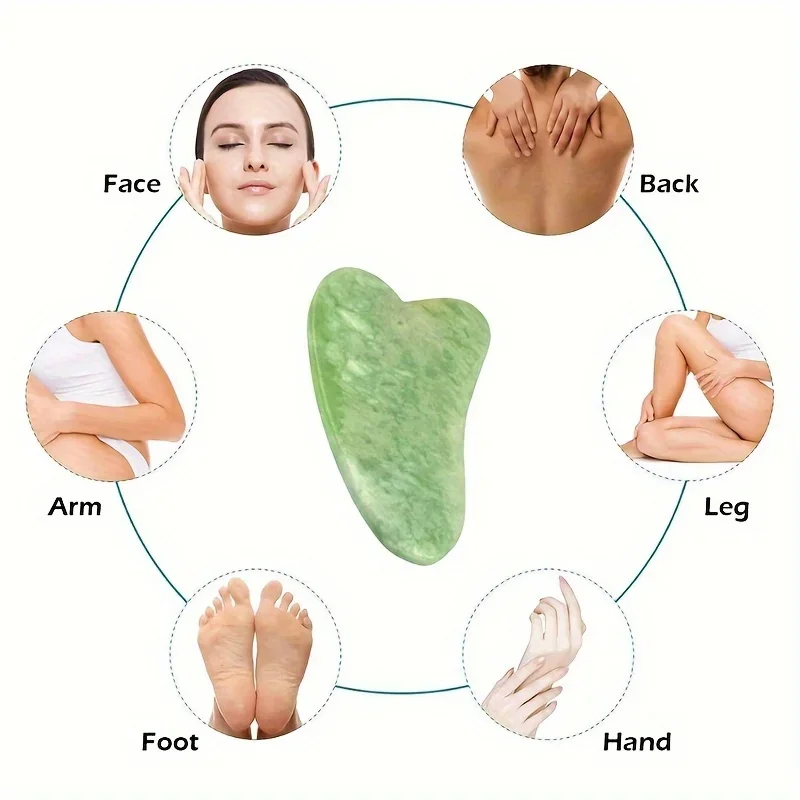 3Pc Natural Jade Roller Face Gua Sha Natural Stone Body Neck Massager Acupoint Eye Care Spa Massage Tools Massage Visage Lifting