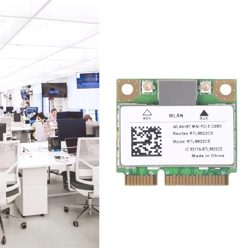 

1200Mbps RTL8822CE Mini PCIe WiFi Card Wireless WiFi Card 802.11AC Bluetooth-compatible 5.0 WiFi Card Wireless Card