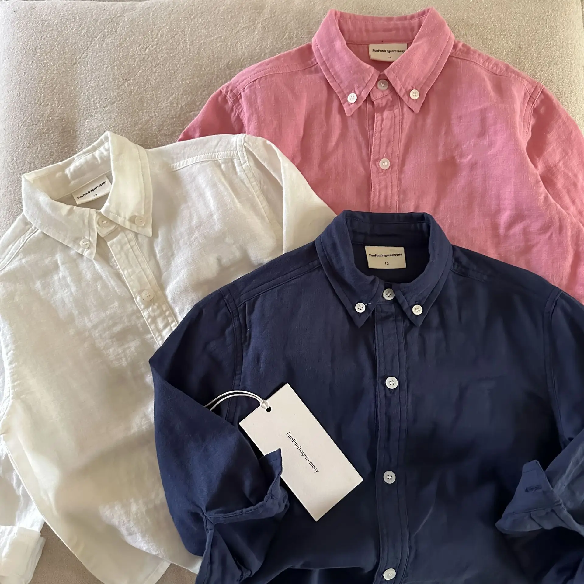 

2026 Summer New Children Long Sleeve Shirts Boys Solid Simple Cardigan Toddler Girls Casual Sunscreen Clothing Kids Lapel Jacket