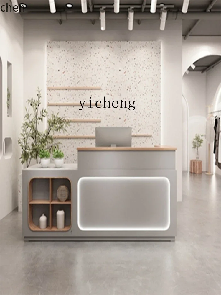 HXL Modern Cashier Bar Counter Beauty Salon Clothing Store Counter Store Small Company Reception Desk
