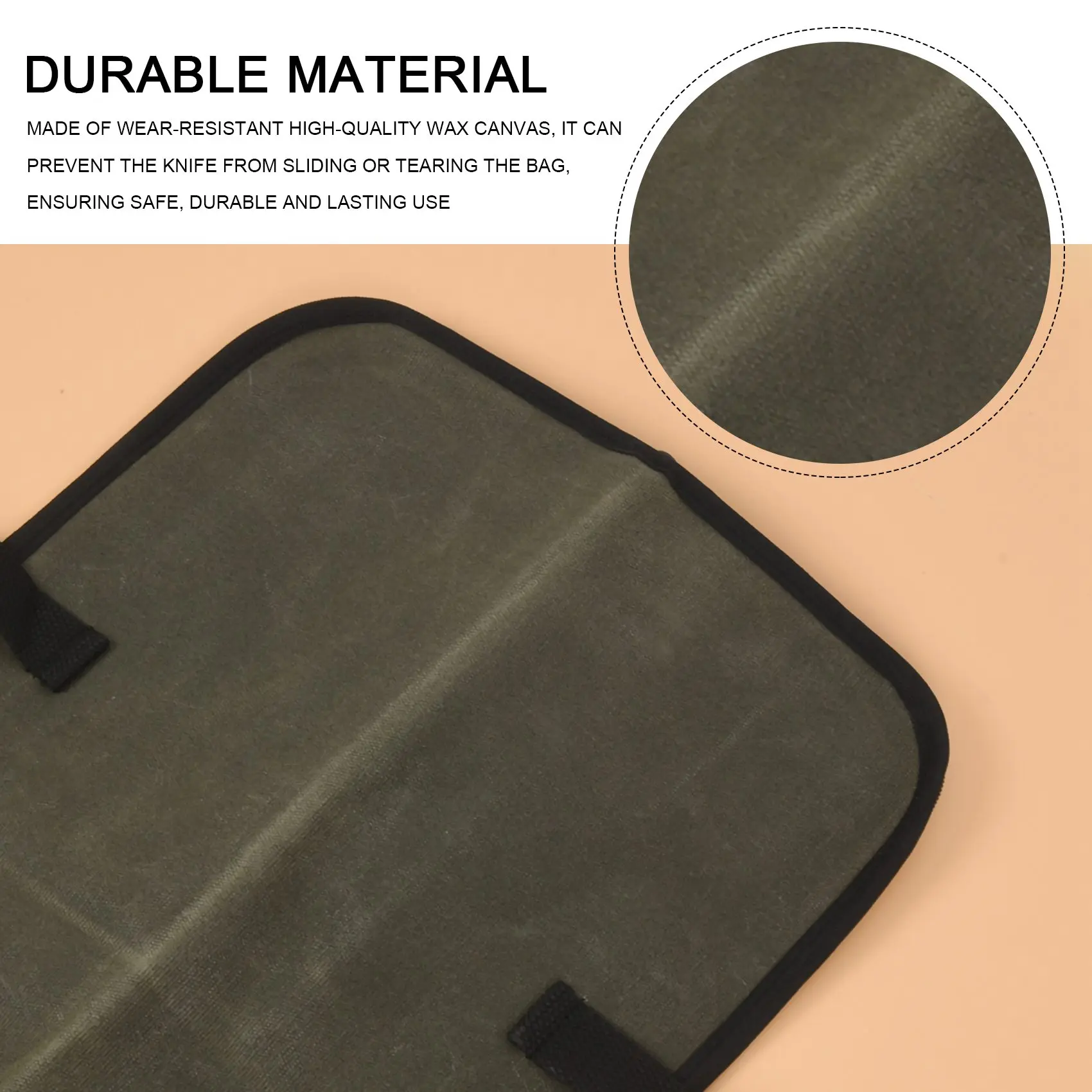 F-3C Knife Bag(4 Slots), Chef Knife Case Waxed Canvas Roll Storage Knife Carrying Pouch for Men&Women Green