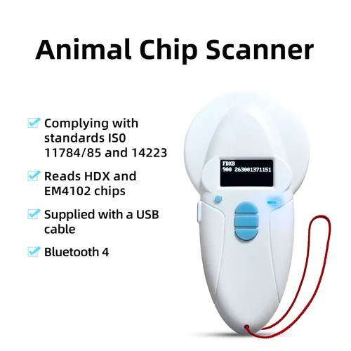 Trasporto libero ISO11784_5 FDX B Animale da compagnia id lettore di chip transpondedor USB RFID escáner de microchip de mano por il