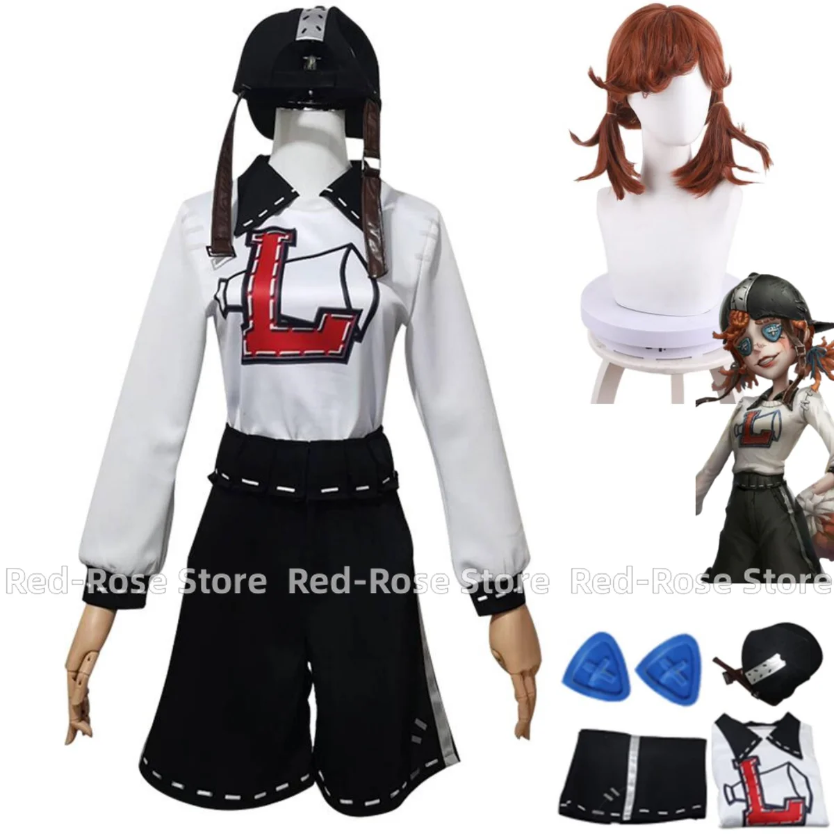 Anime Game Identity ⅤLily Barriere Cheerleader Cosplay Costume Survivors Wig Gymnastic Clothing Woman Kawaii Carnival Suit