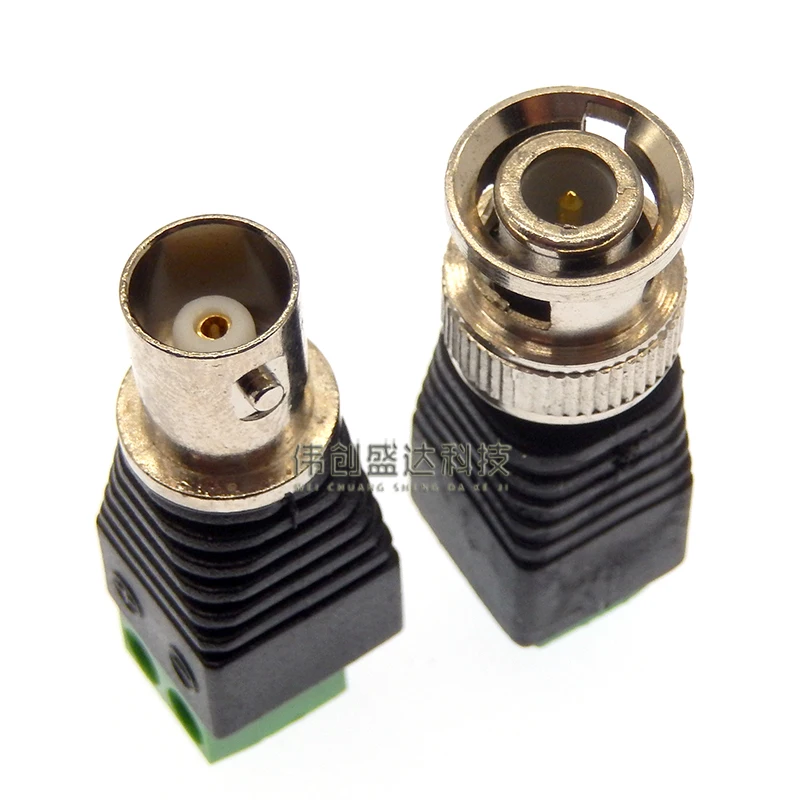 2PCS BNC Male female Connector Coax Cat5 to BNC Female Plug for Video Balun CCTV Camera Acces