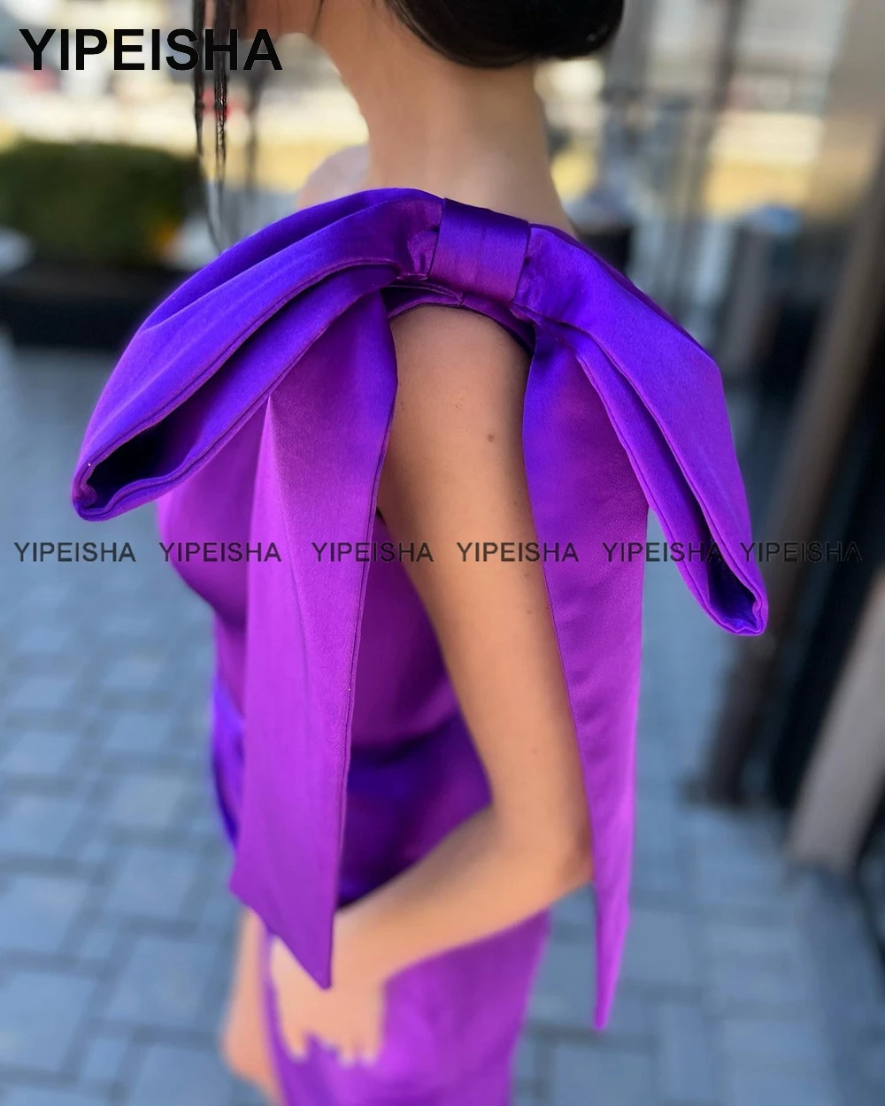 Yipeisha สีเขียวมรกต Mermaid Prom Dresses ด้านข้าง Slit Off-Shoulder ซาตินชุดราตรียาวสีแดงชุดพรรคอย่างเป็นทางการ