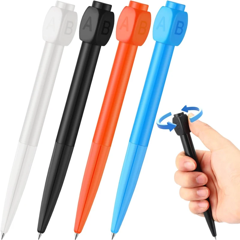 1 Uds. Bolígrafo de respuesta de rotación ABCD, bolígrafo reductor de presión novedoso, bolígrafo de respuesta a elección, regalo para estudiantes de oficina de negocios y profesores
