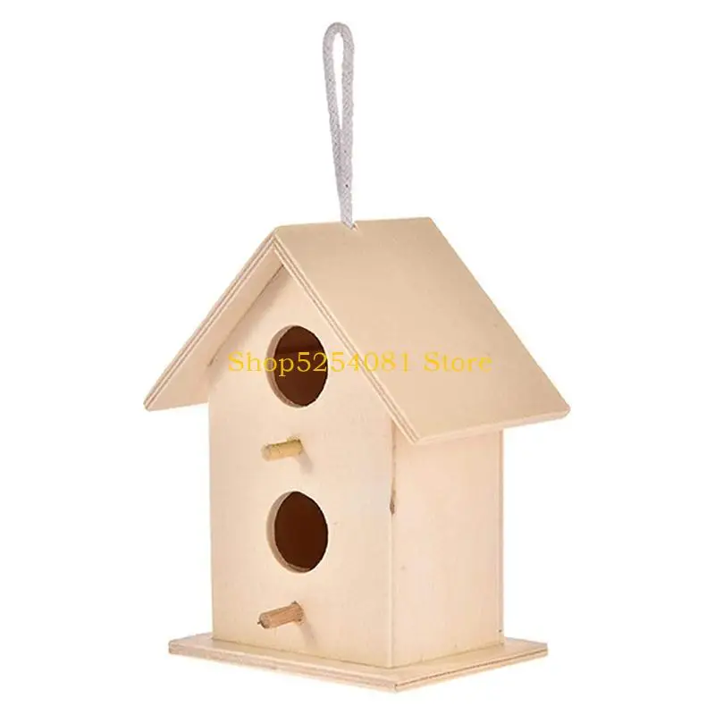 AXYC Bluebirds House Solid Wood Birdhouse Hanging Nice Bird Nest Designed with Entrances and Perches for Small Birds