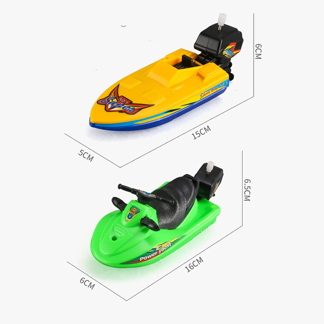 1Pc Kids Speed Boat Ship Wind Up Toy Bath Toys Shower Toys Float In Water Kids Classic Clockwork Toys for Children Boys Gift