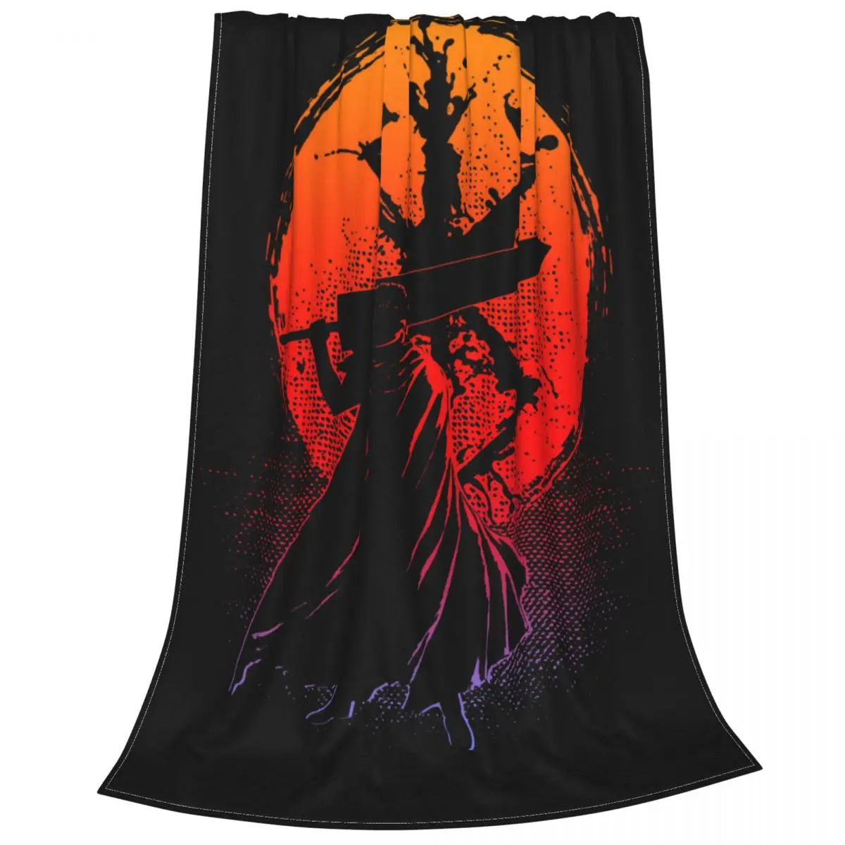 

Berserk Guts Sunset Wool Blanket Funny Throw Blanket for Bed Sofa Couch Quilt 09
