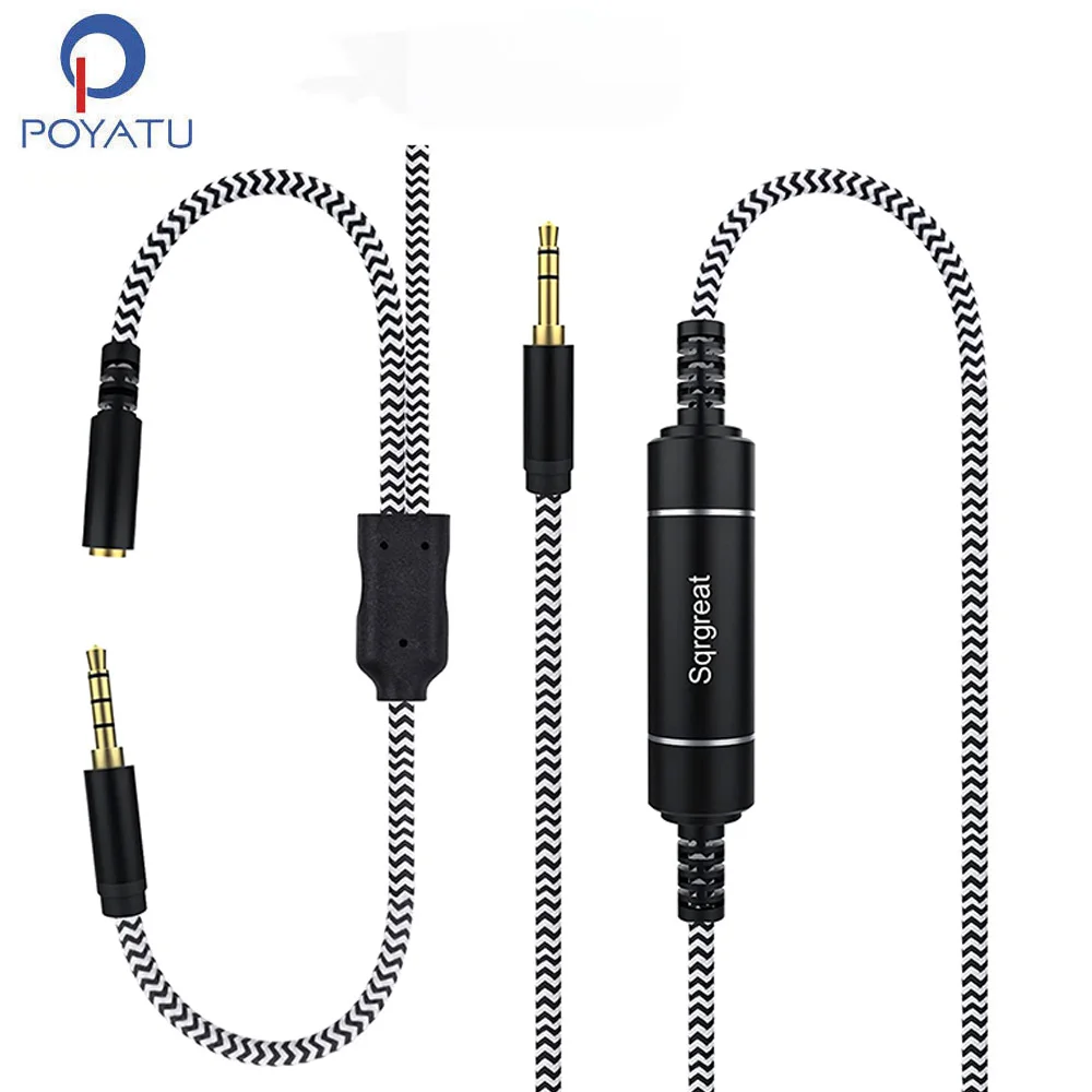 POYATU Chat Link Audio Adapter Cable With In-line Isolator For Elgato HD60 S+ HD60 Pro Capture Card Replacement Line For NS PS5