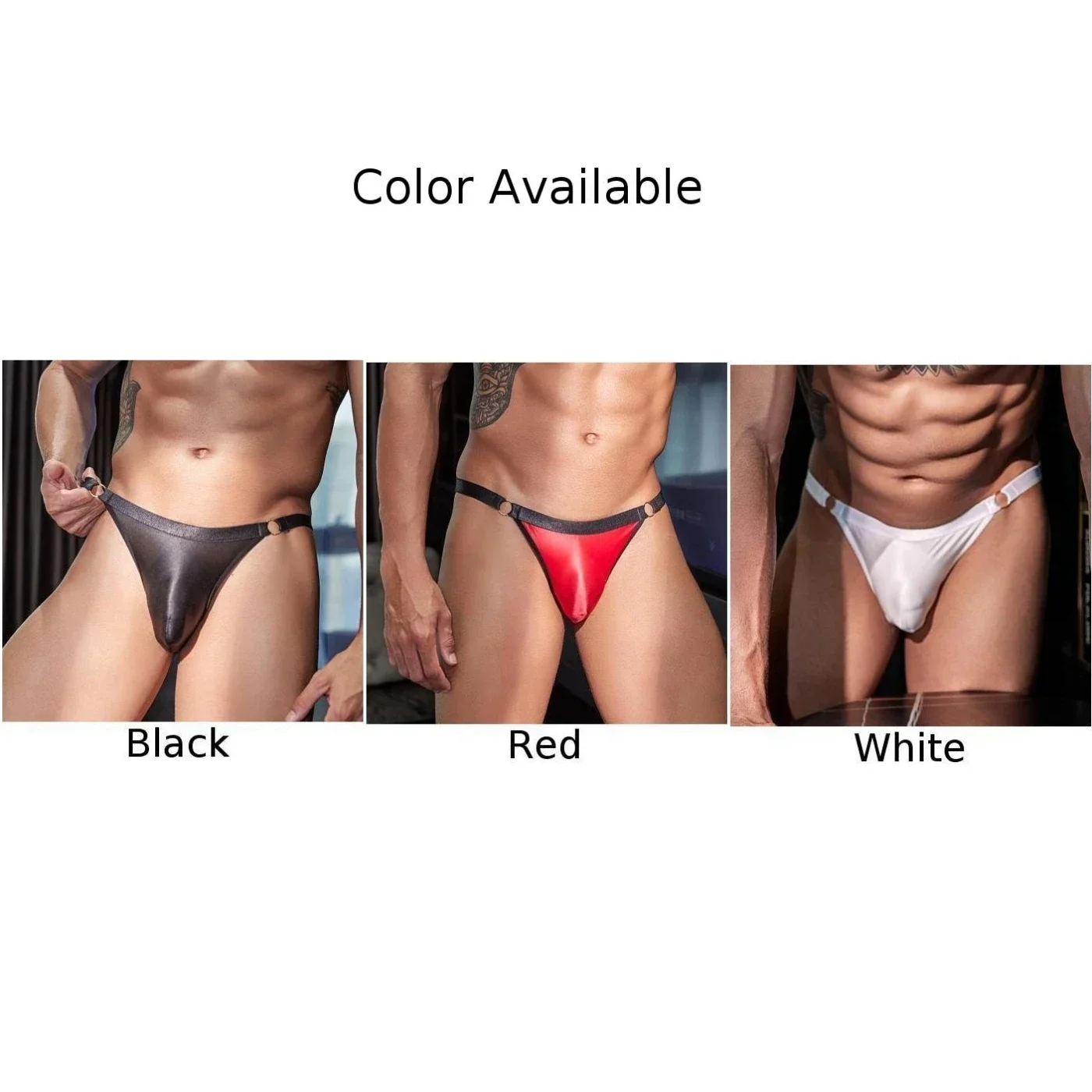 Nightwear Special Occasions Black Low Rise Briefs Mens Sexy Lingerie Briefs All Seasons Underwear Solid Pattern - Image 5