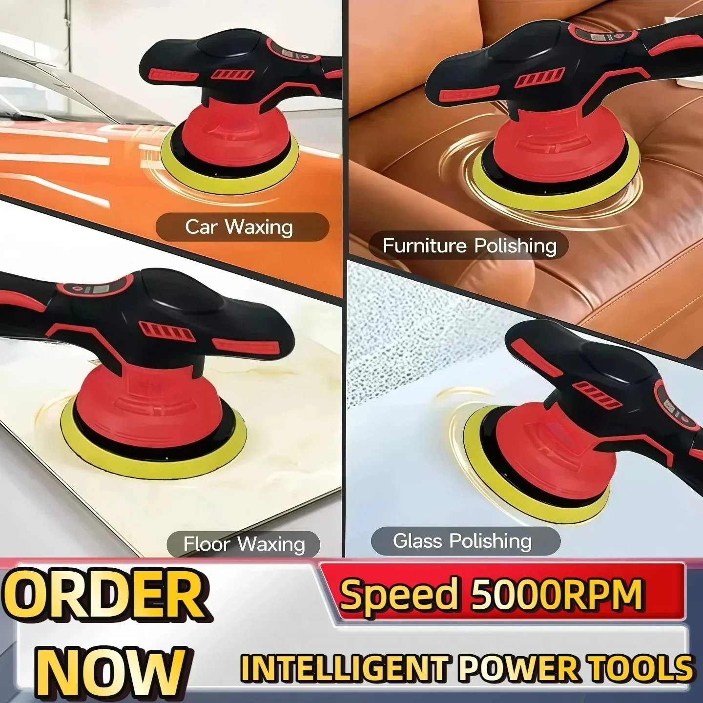 8 Gears Cordless Polisher Digital Display Electric Polisher Auto Car Waxing Polishing Machine Lithium For Milwaukee 18V Battery