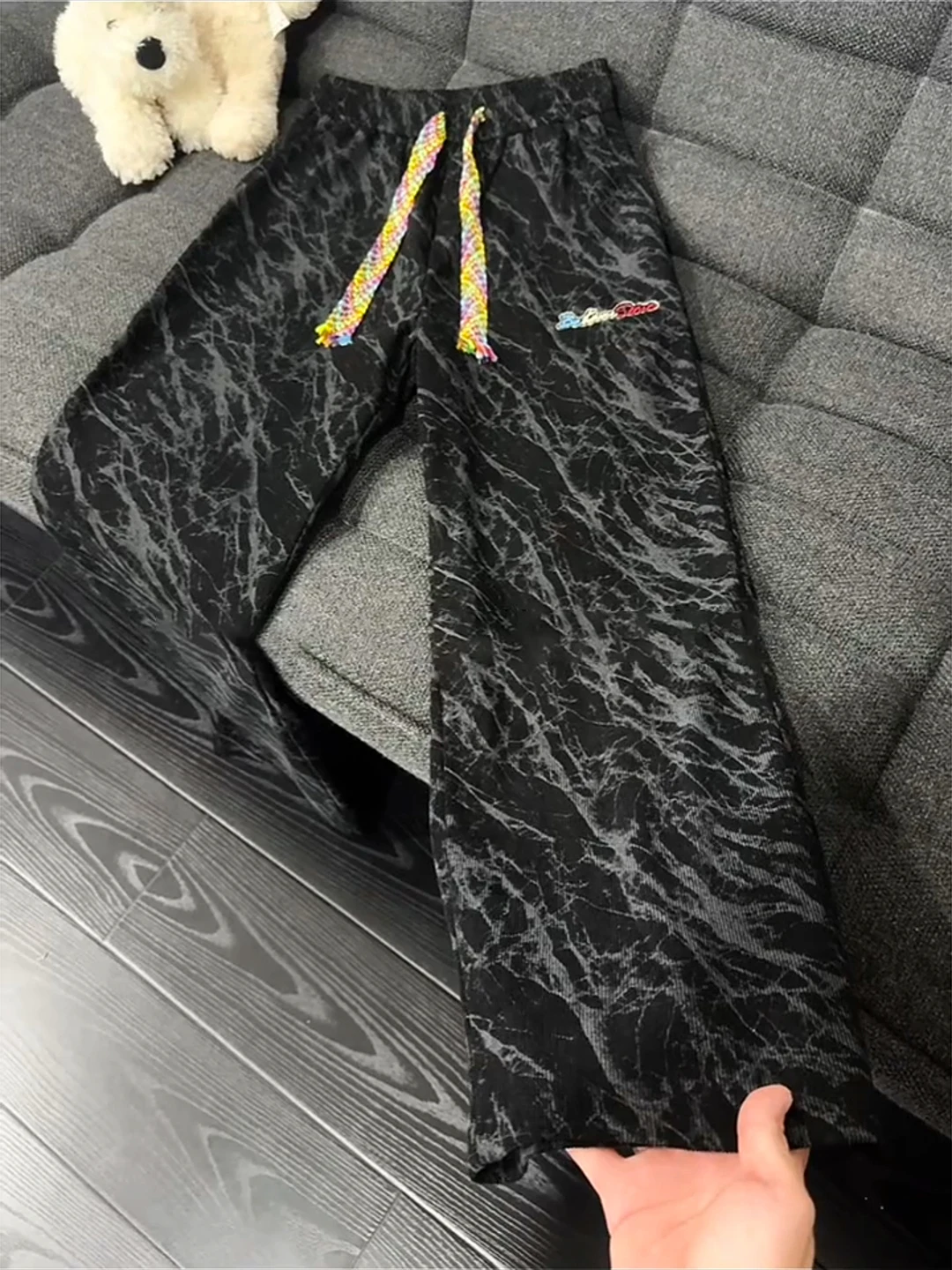 Bla Tie Dye Corduroy Sports Pants Men's Cleanfit Color Woven Straight Leg High Street Autumn Faion Youth Casual Trousers
