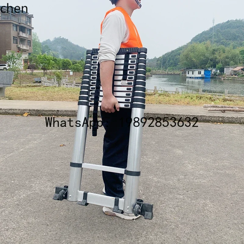 JX  aluminum alloy thickened straight ladder for installation of portable single-sided telescopic ladder
