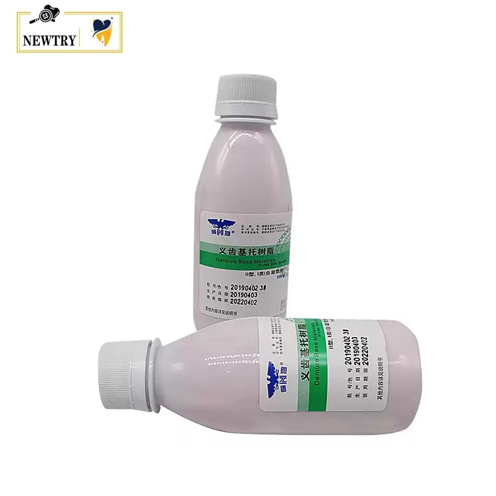 Dental Lab Denture Base Resin Powder Pink Acrylic Powder 100g Self Heat Curing SND PMMA False Teeth Repair Materials A2 A3 Shade