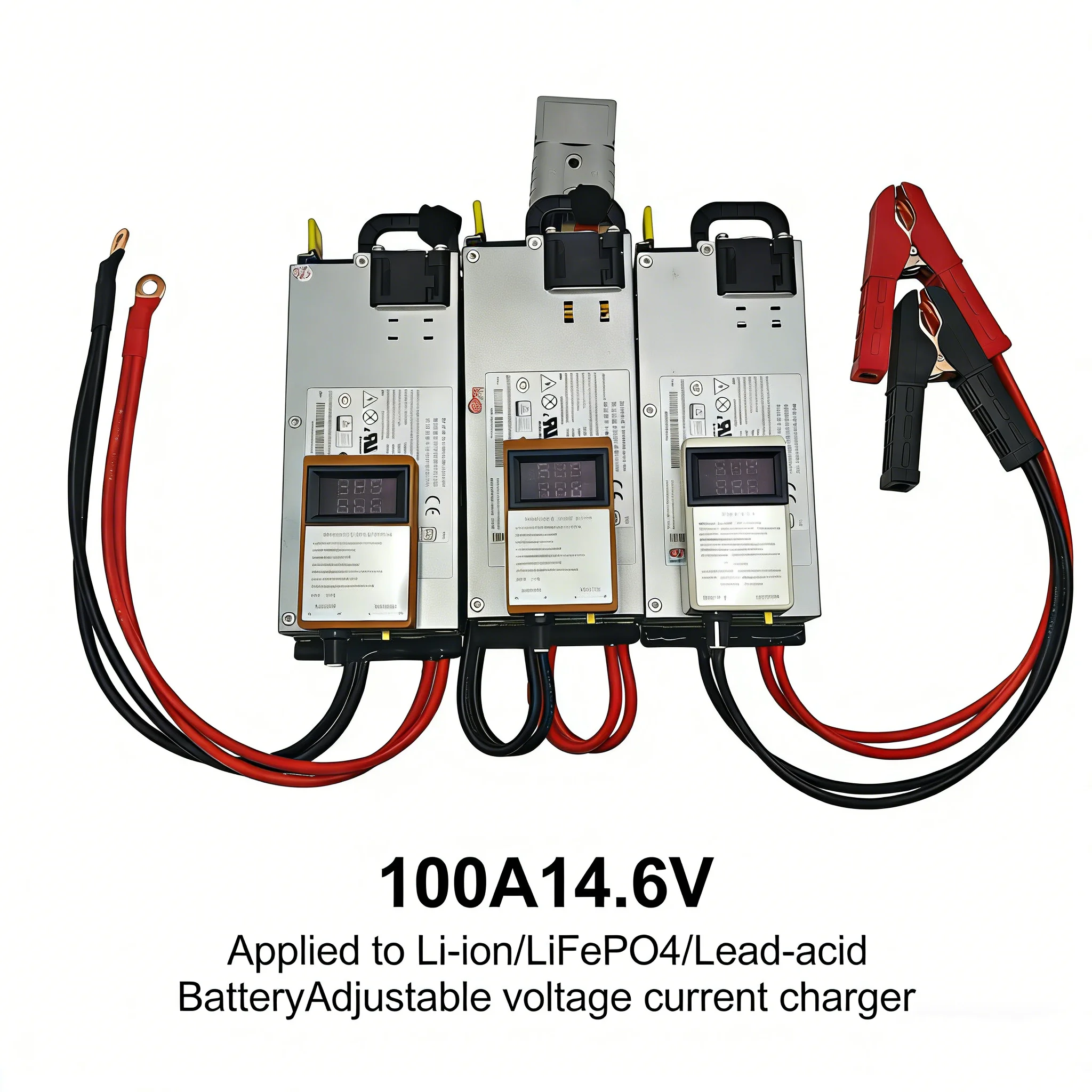 14.6V LiFePO4 Battery Charger 12V 60A 100A Adjustable 1-15V Fast Charger 110V-240V For Lithium Battery
