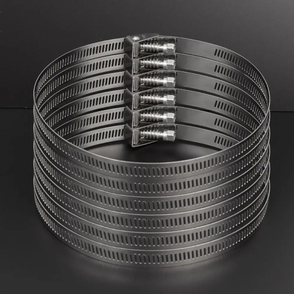 0.5/1m Durable Stainless Steel Hose Clamp Strap Adjustable Flexible Duct Clamp Zip Ties for Pipeline Fixation