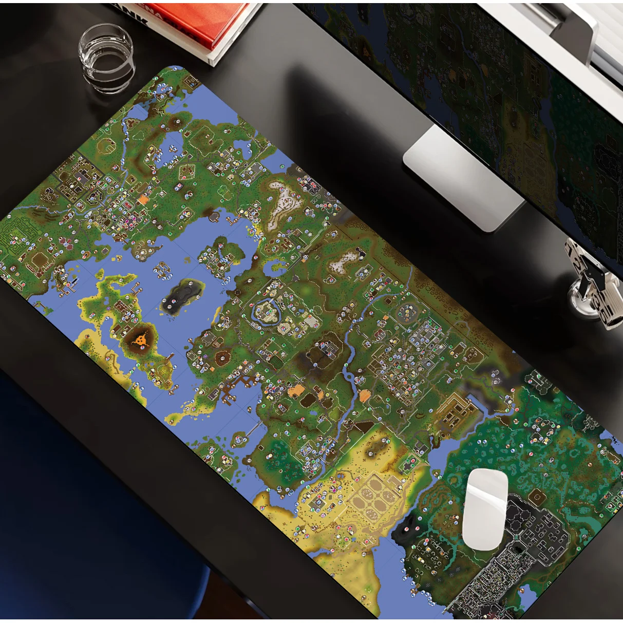 Extended Gaming Mouse Pad PC Desktop Keyboard Mat Pixel Style Map Laptop Protector Table Cover Mouse Pads Gaming Desk Accessory