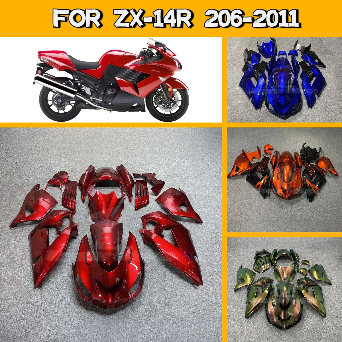 

Motorcycle Fairing Kit 2006-2011 ZX14R Full Accessories Fairings ABS Plastic Suit for 06-11 Kawasaki ZX-14R