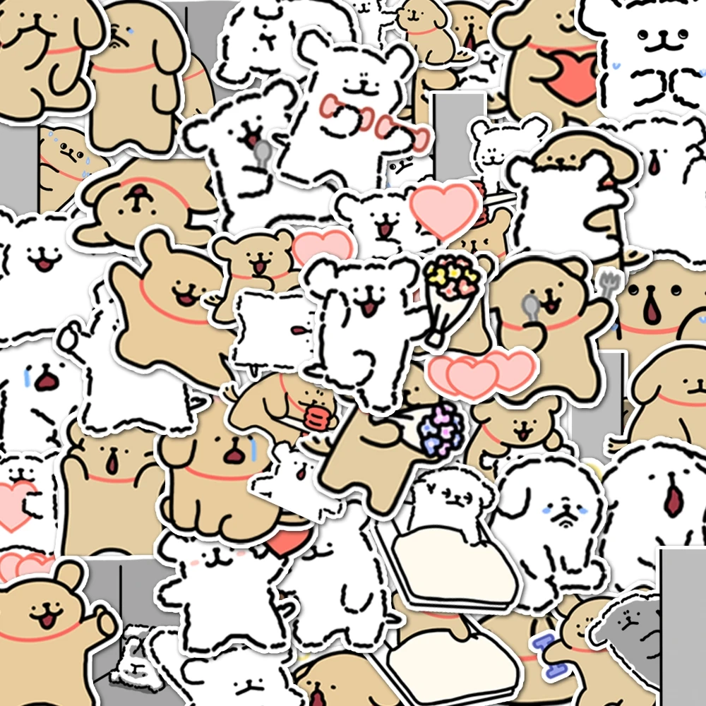48pcs Niche party line puppy stickers can be used for party wall tabletops, water cups,vases and other decorations, self-pasting