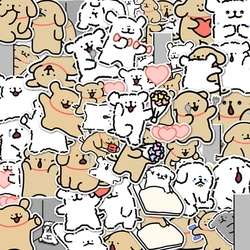 48pcs Niche party line puppy stickers can be used for party wall tabletops, water cups,vases and other decorations, self-pasting