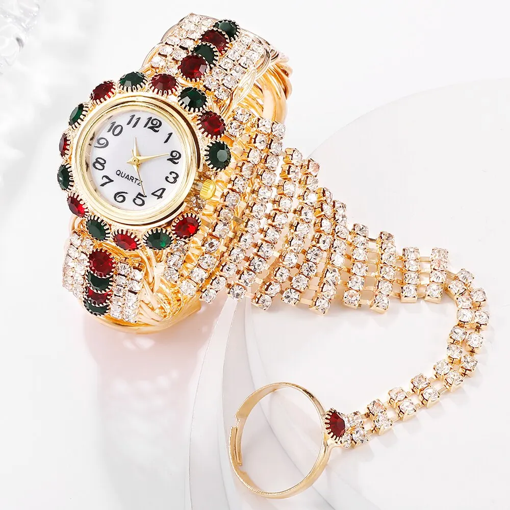 Luxury Women Bracelet Quartz Watches For Women Diamond Watch Ladies Sports Dress Red Dial Wrist Watch Clock Relogio Feminin