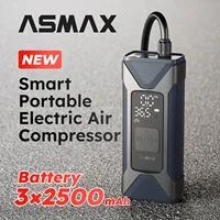 Bomba infladora de neumáticos ASMAX 160PSI, compresor de aire portátil recargable de 7500mAh para coche, motocicleta, bicicleta y bolas