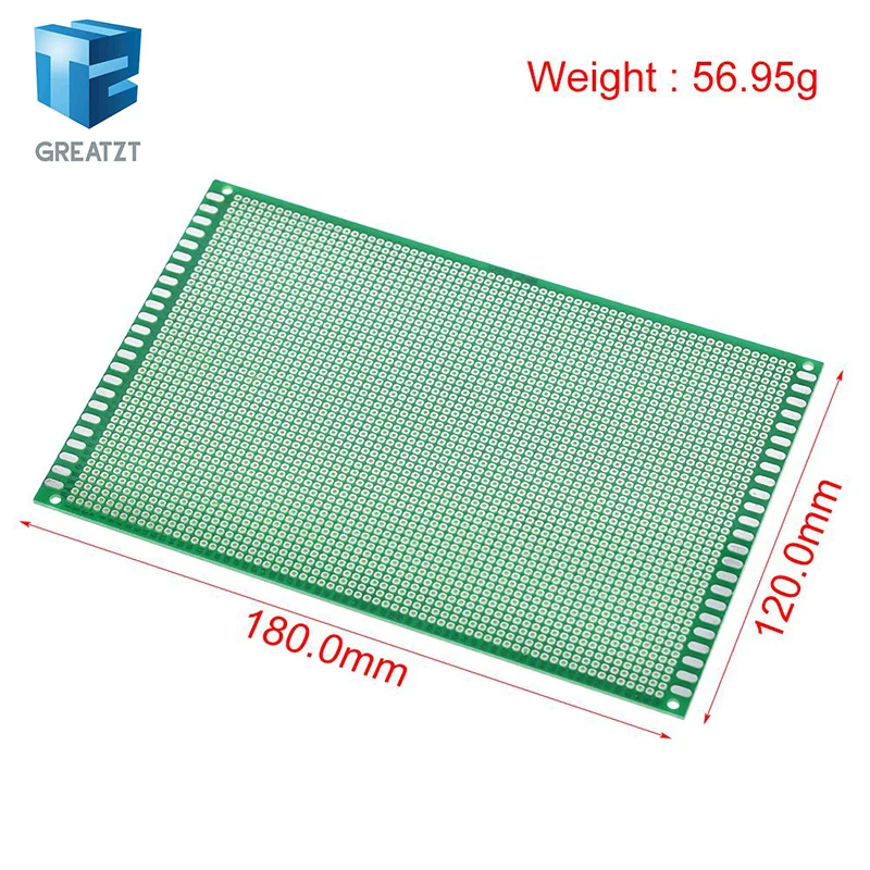 GREATZT 1/2/4PCS 12x18cm 120x180 mm Single Side Prototype PCB Universal Printed Circuit Board Protoboard For Arduino