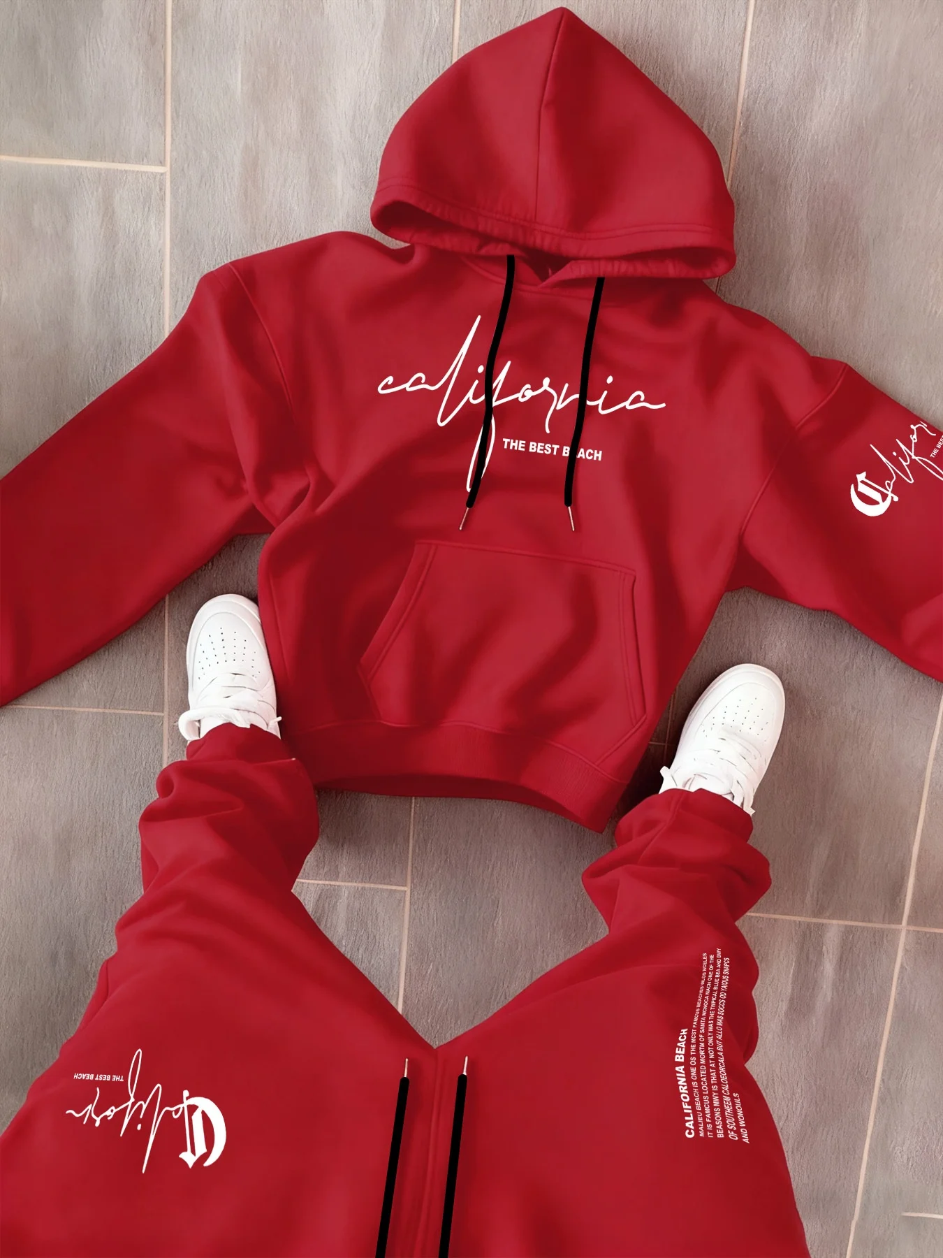 man 2 piece sets Hoodie Tracksuit Trendy Graphic Print Hooded Sweatshirt Casual Sports Jogging Pants Streetwear sets two piece - view 3