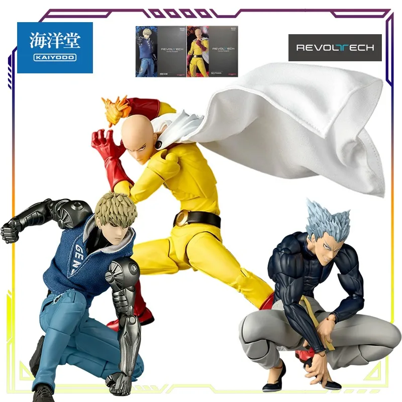 KAIYODO Originele REVOLTECH One Punch Man Serie Genos \ Saitama Action Figure Model Speelgoed Beweegbare Model Ornamenten Geschenken Voor Jongens