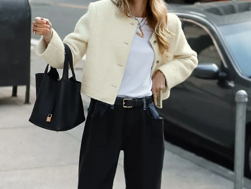 

Temperament Short Small Fragrance Jacket Women's 2025 Autumn New French Fashion Woolen Jacket Top Women's Clothing