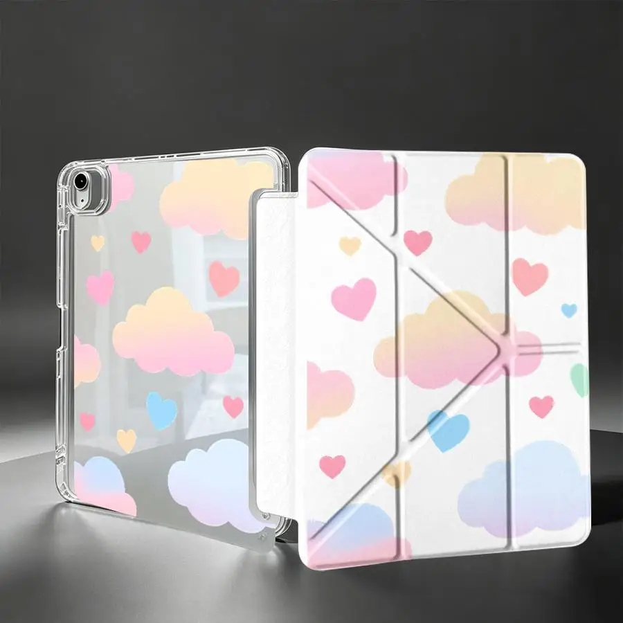 With Pen Slot Cover Tablet Case For Samsung Galaxy Tab S7 FE A8 S8 A11 S9 Plus S10 Lite A9 Plus Soft Gradient Cloud Design